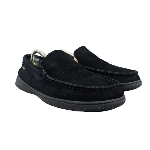Clarks Other - Clarks Shoes Mens 9 Slippers Suede Moccasin Slip On Indoor Outdoor Comfort Black